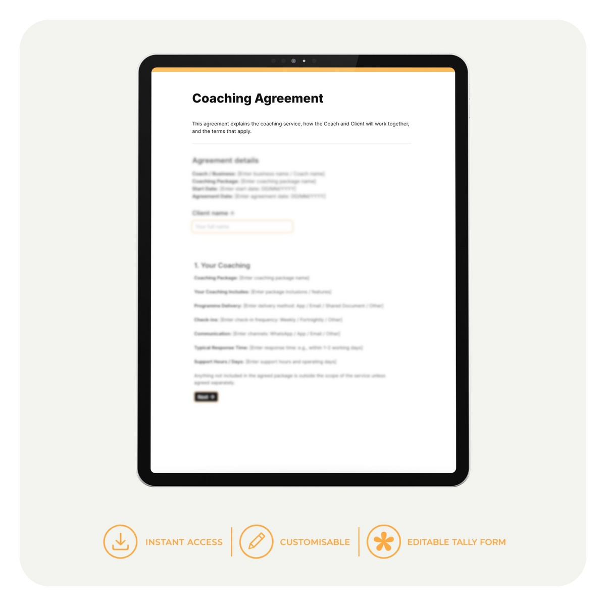 Coaching Agreement