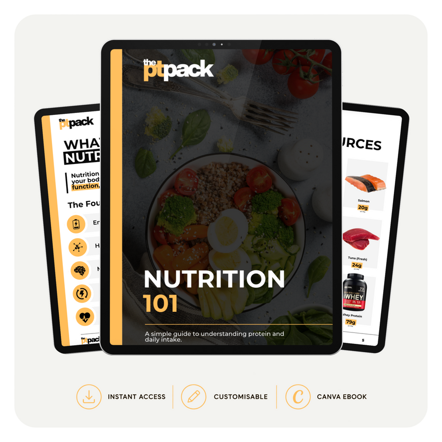 Nutrition 101 client nutrition guide for personal trainers by The PT Pack