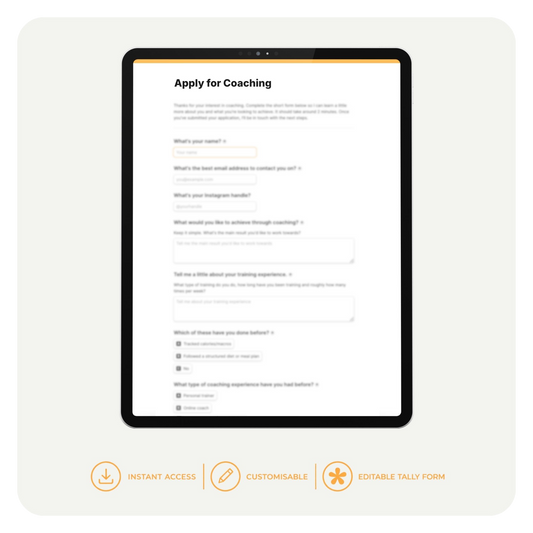 Coaching Application Form