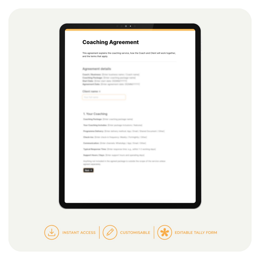Coaching Agreement